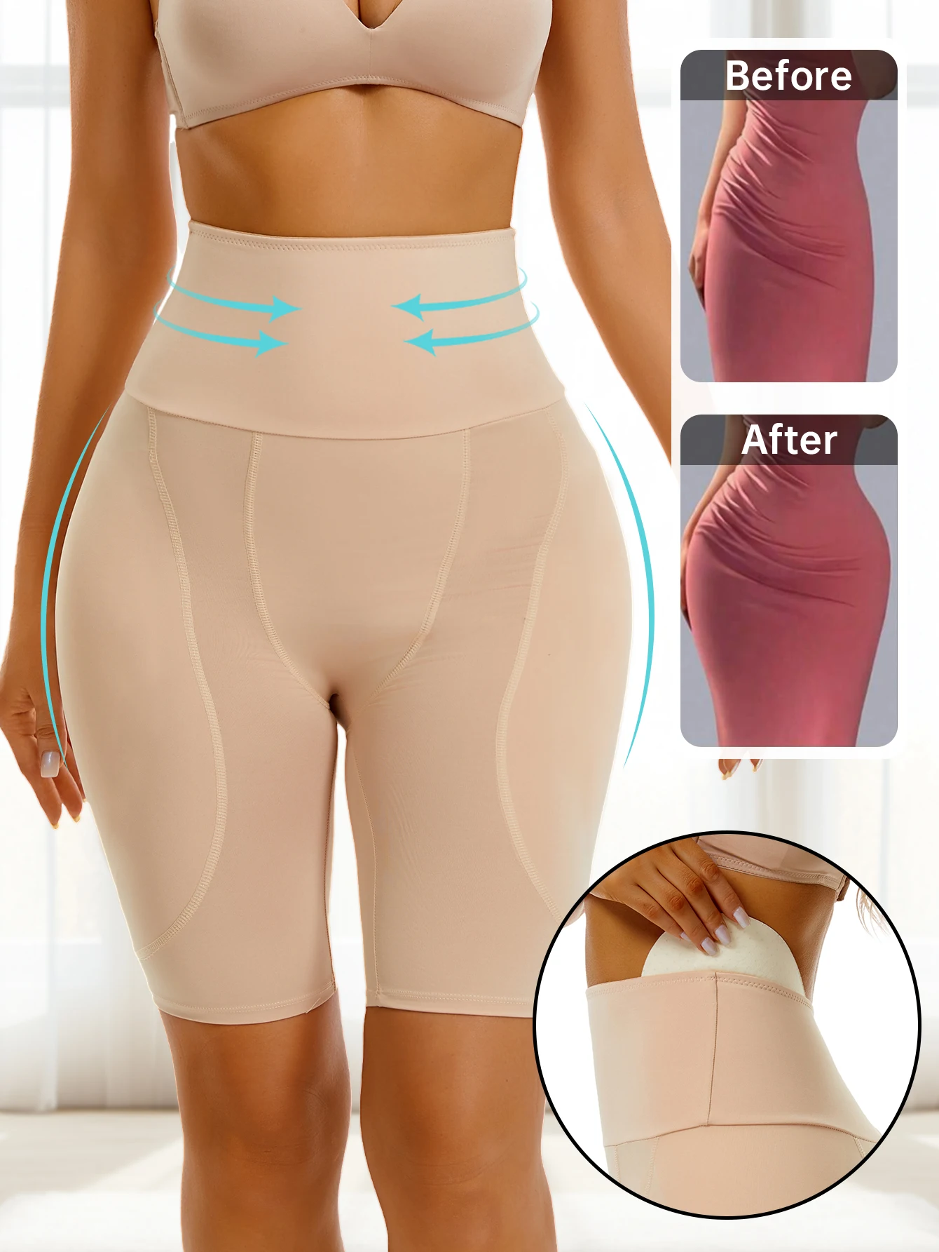 3PCS Hip Lifting Body ShapingShorts Donna Falso Hip Miglioramento Del Corpo Shaping Pad Hip Miglioramento Biancheria Intima Hip Pad Falso Butt Pantie