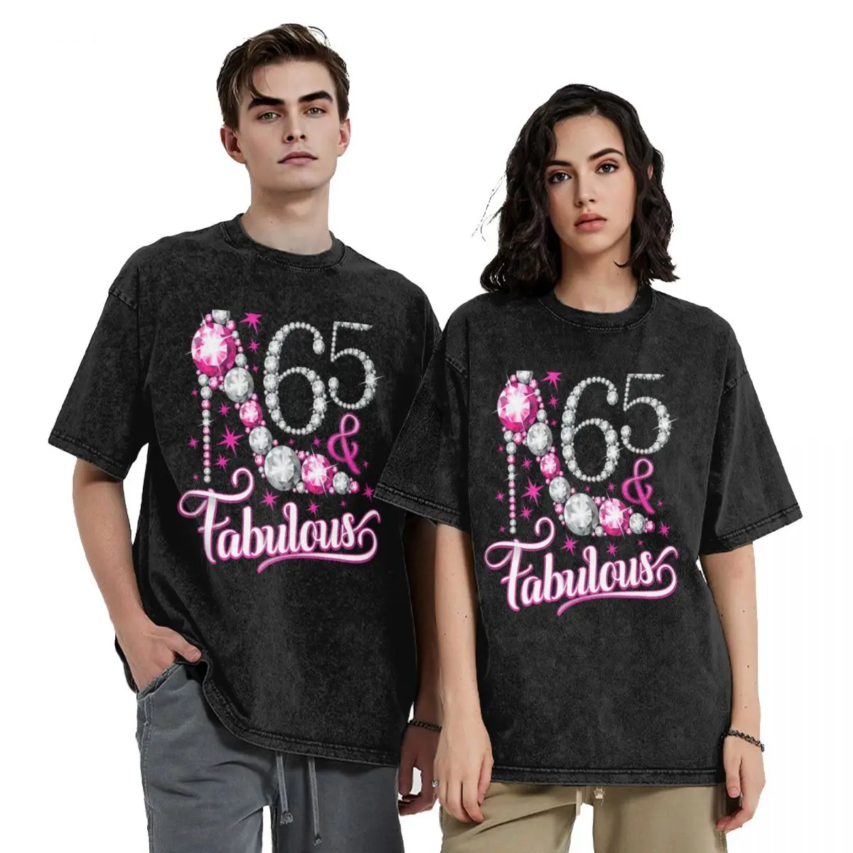

65th Birthday design. 65 & Fabulous lady’s T-Shirt gifts for boyfriend shirts graphic oversized anime shirts men