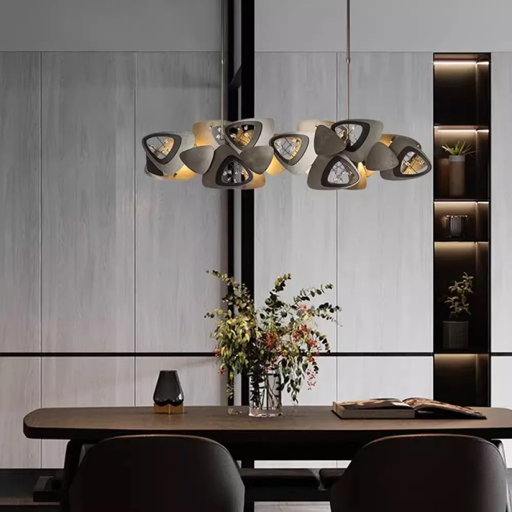 

Creative geometric chandelier post-modern minimalist designer stainless steel special-shaped exhibition hall model room