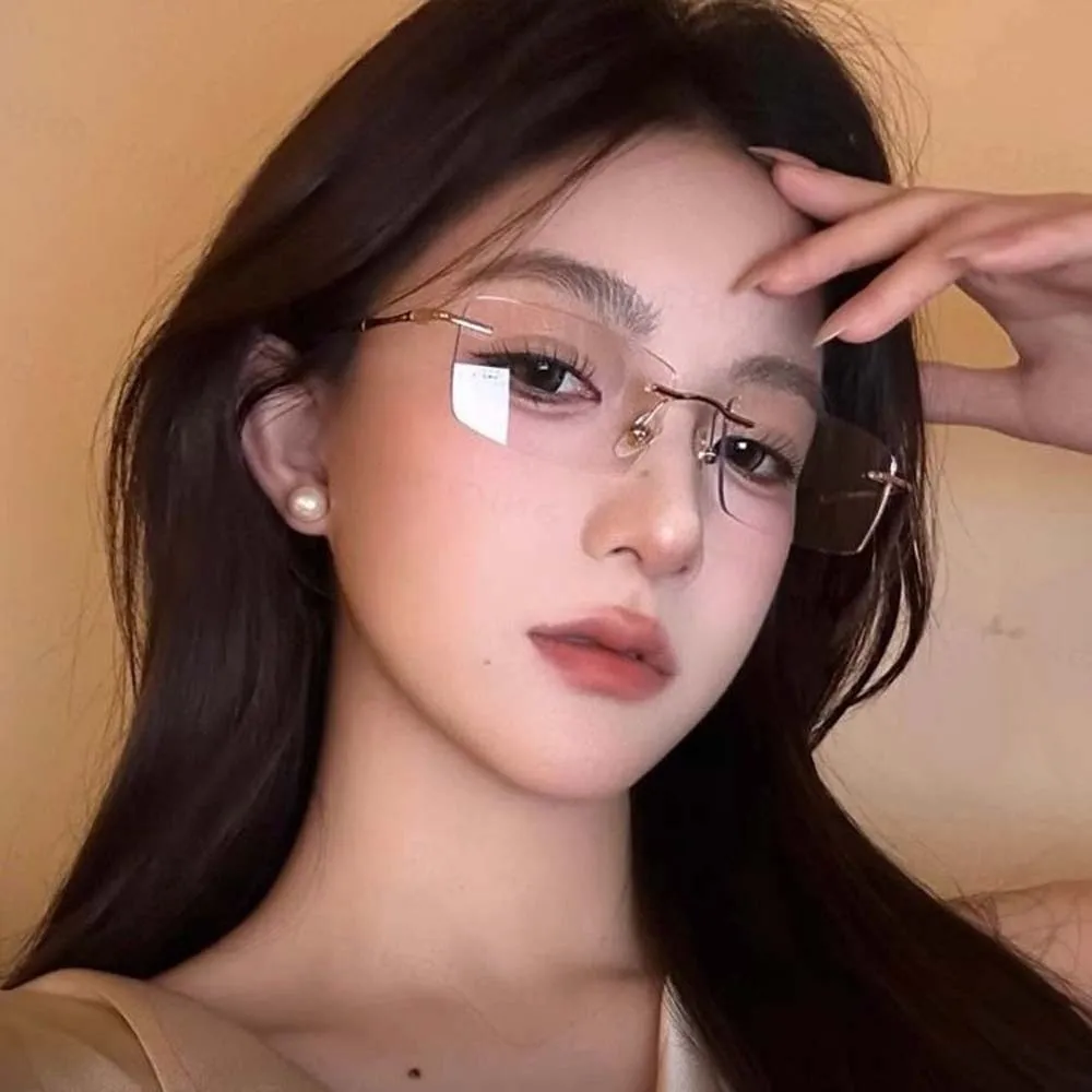 

New Alloy Frameless Reading Glasses Resin PC Unisex Presbyopic Glasses Waterproof Decorative Anti Blu-ray Eyewear Watch Movie