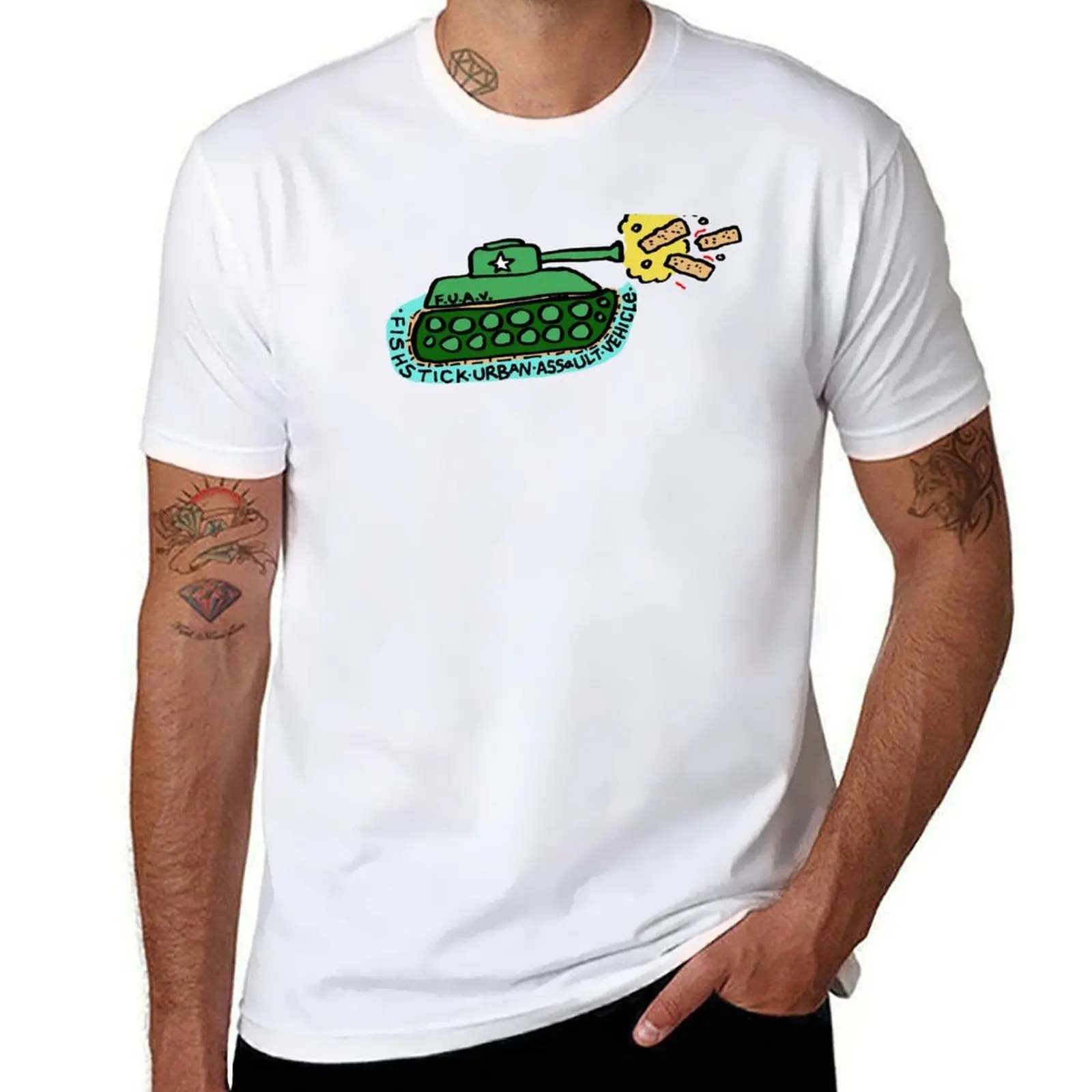 

Fishstick man T-Shirt graphic shirts man t t funny shirt cotton Vehicle for cotton t shirt heavy pack Assault Urban