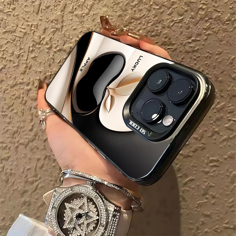 حافظة هاتف Happy Lucky Apple لهاتف iPhone 16e 16 15 14 13 12 11 mini Pro Max X XR XSMAX 8 7 Plus غطاء خلفي غير لامع مضاد للسقوط