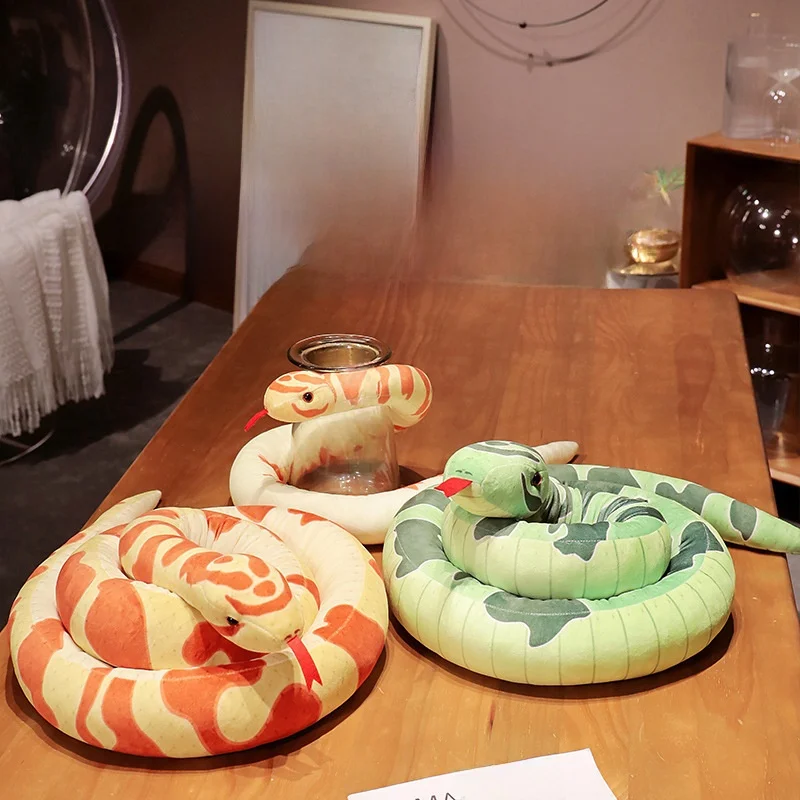 

Мультяшная большая змея Plu, игрушка, реалистичное моделирование животного, забавная шутка, мягкая кукла, полипропилен, хлопковый наполнитель, универсальный G