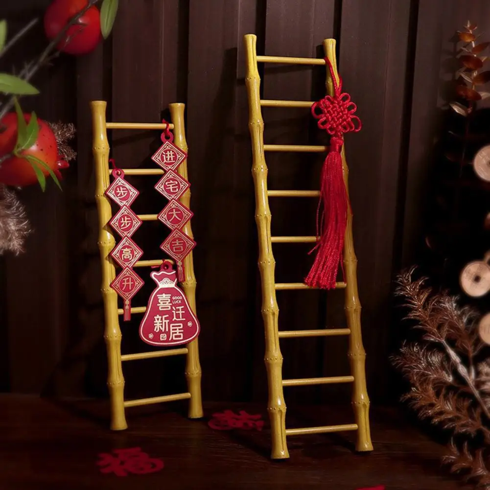 Chinese Auspicious Ladder Ornament Good Luck Ladder Figurine Chinese Style Step Ladder Sculpture Vintage Home for Housewarming