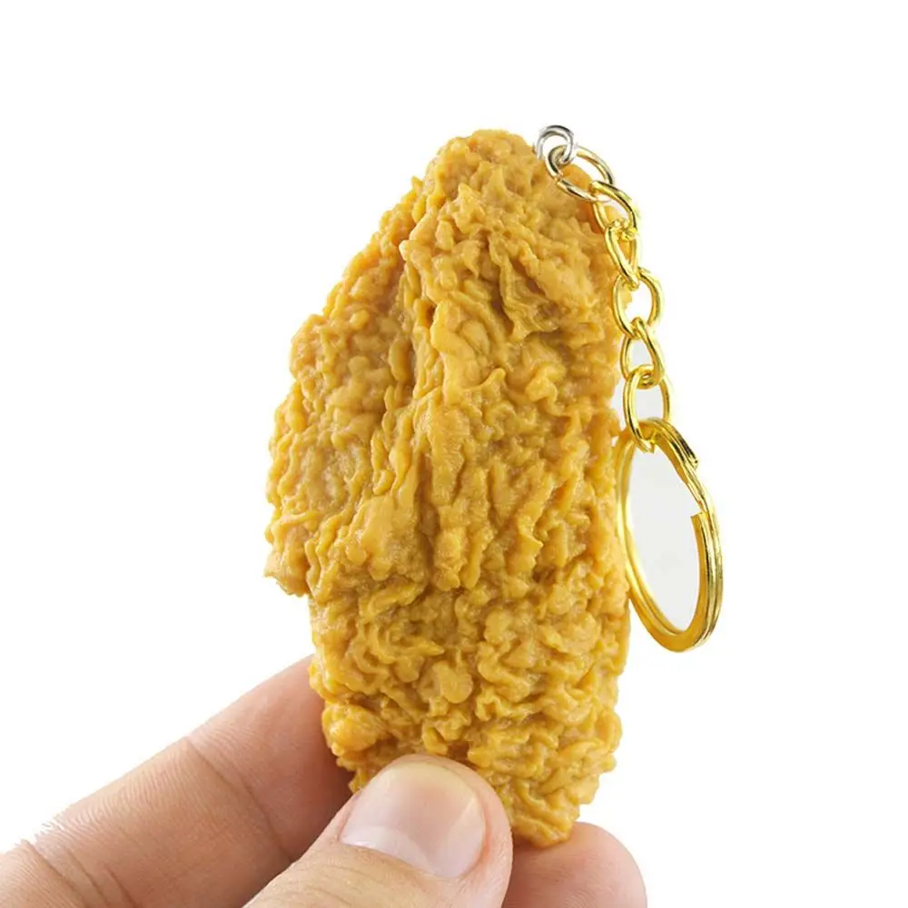 Porte-clés de nourriture de simulation frite jetable autour de pépites créatives drôles, porte-clés de nourriture, pendentif, cadeaux, 216.239.