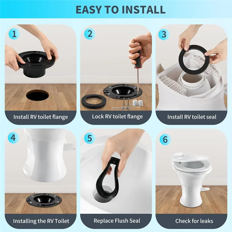 

RV Toilet Seal And 3 Inch Socket RV Toilet Flange Kit, 385345892, 385311652, 385311658, For RV 300/310/320