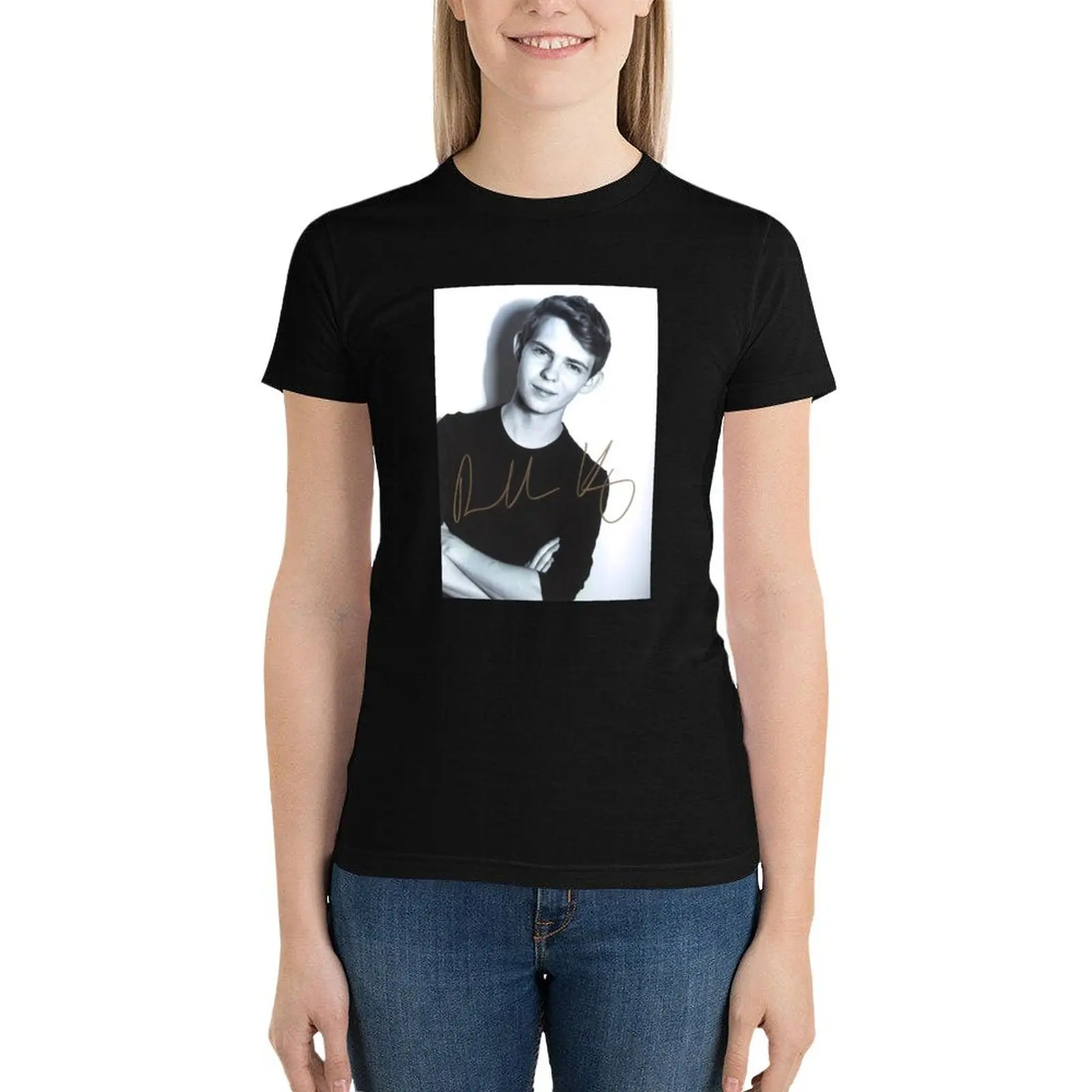 Robbie Kay autograph T-Shirt Female clothing funny workout t shirts for Women