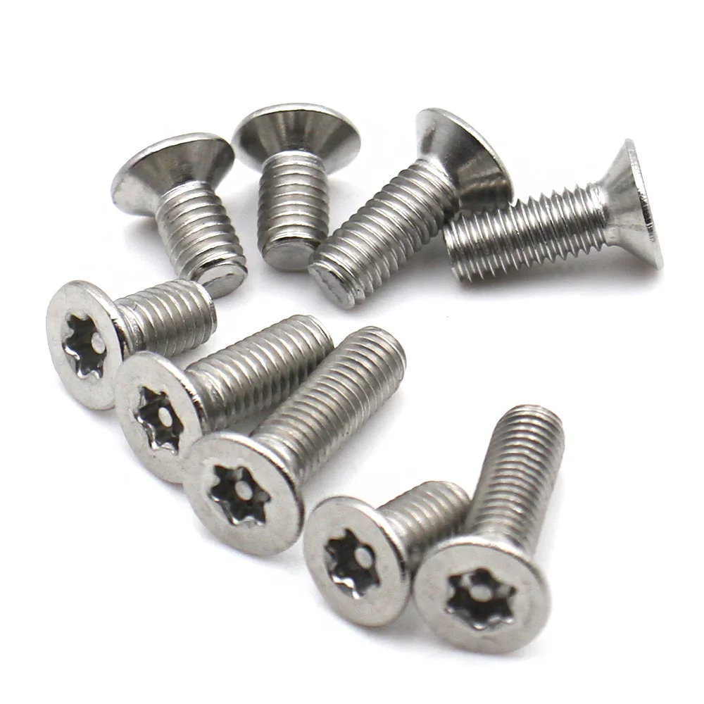 304 Stainless Steel Security Torx Screws Pin Six Lobe Flat Countersunk Head Tamper Resistant Screw M2 M3 M4 M5 M6 M8 M10 M12