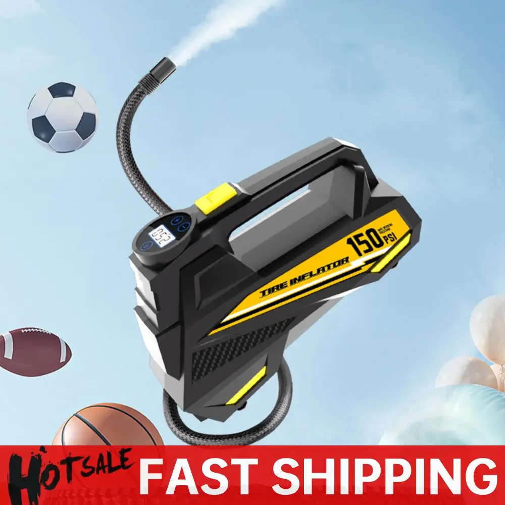 

150PSI портативный автомобильный насос со светодиодной подсветкой велосипедный воздушный компрессор электрический воздушный насос для автомобиля велосипедный мяч