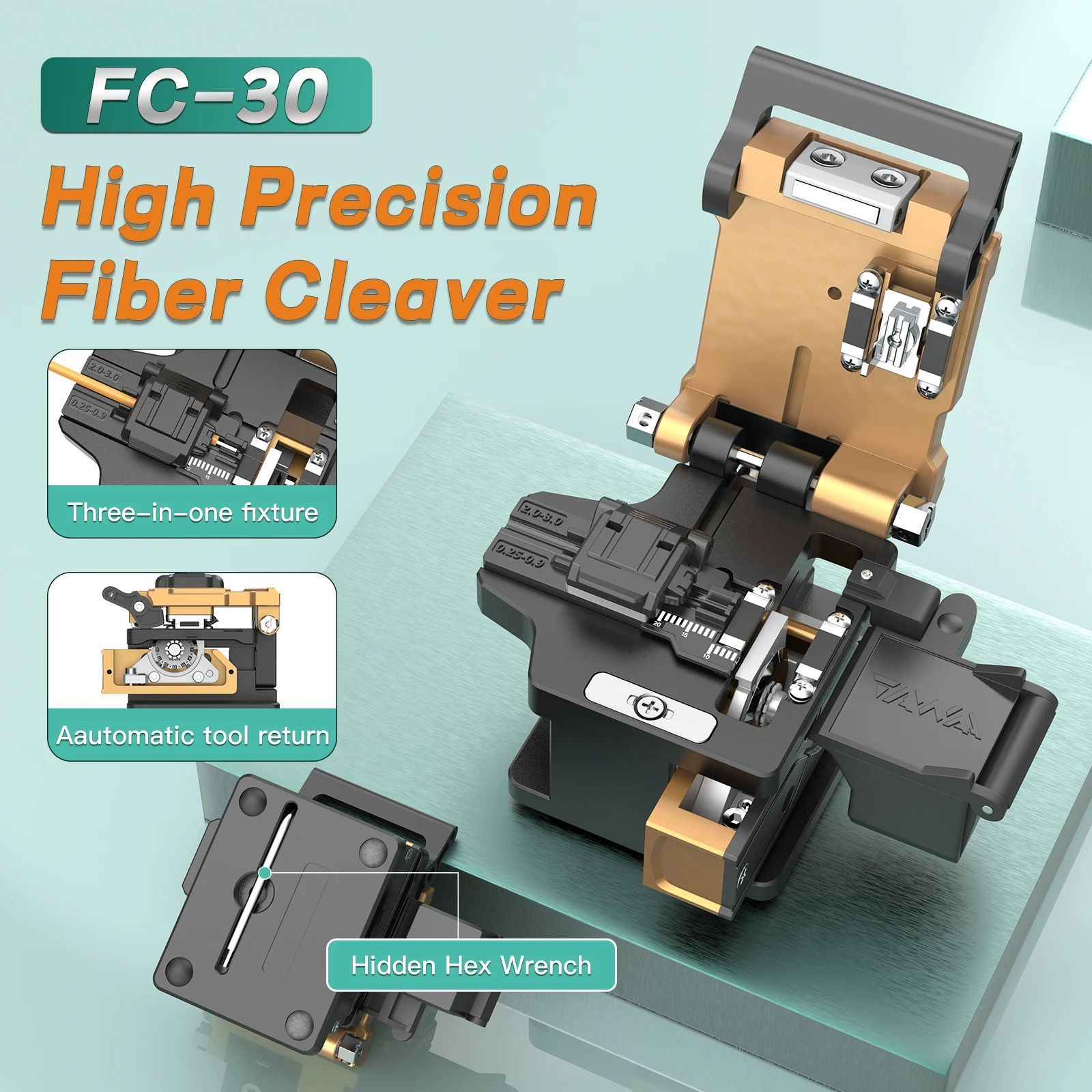 TAWAA FC-30 Optical Fiber Cleaver High Precision for Cable 250um ~ 3.0mm  48000 Times Blade Life