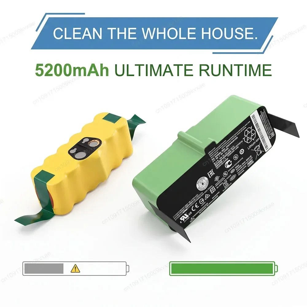 Upgrade 5200mAh Li-ion Battery for Roomba R3 80501 4419696 980 960 890 860 690 675 Robot Vacuum Cleaner Sweeping Robot Part