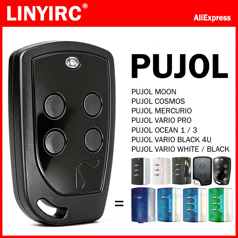 PUJOL Vario 4u Black Garage / Gate Remote Control 433.92MHz Rolling Code Works With PUJOL VARIO PRO MERCURIO MOON COSMOS OCEAN