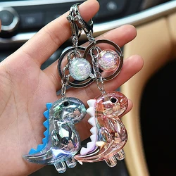 Trendy Illusion Acrylic Dinosaur Keychain Cute Cartoon Acrylic Animal Pendant Key Chain Bag Accessories