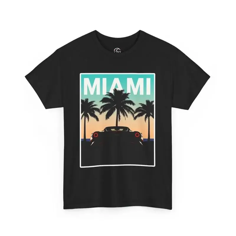 Miami T Shirt Exotic Car Post Card Beach