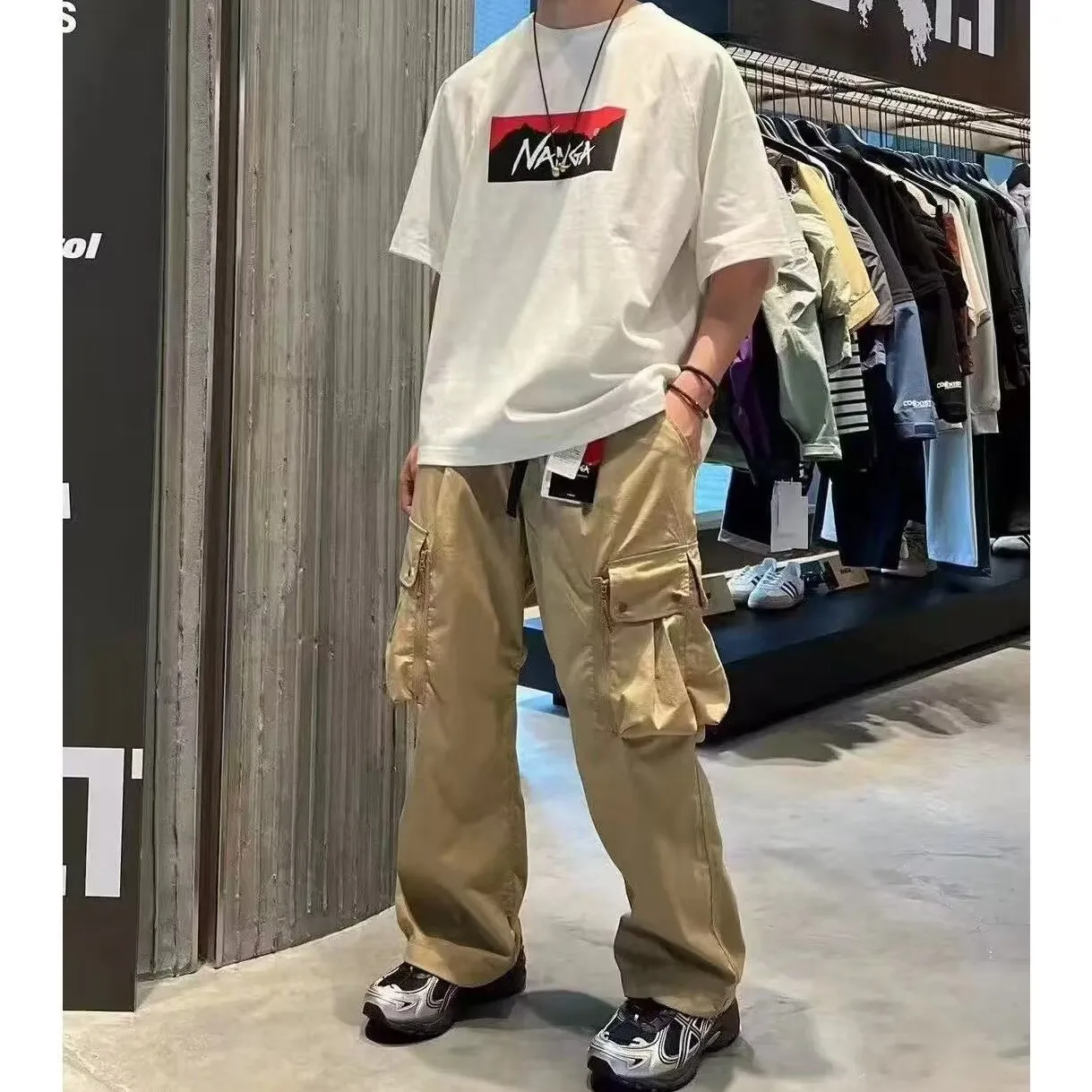 

Outdoor Functional Checkered Lightweight Belted Casual Zipper Large Pocket Workwear Pants City Outdoor Style Quick Dry