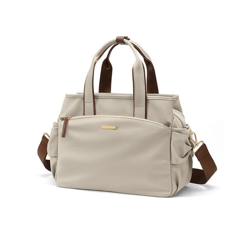 Trendy Solid Color Women's Handbag Waterproof Large Capacity Top Handle Bags Multi-Layer Shoulder Bucket Bags for Women
