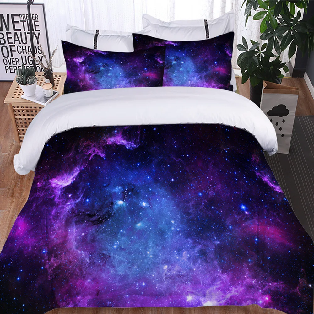 Galaxy Star Universe Psychedelic 3D Star Planet Bedding suit Space Adventure Duvet Cover Pillowcase