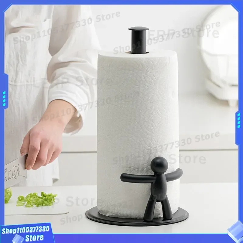 Creative European Style Desktop Vertical Paper Rack Kitchen Tissue Holder No Punching Roll Storage Partner for Home