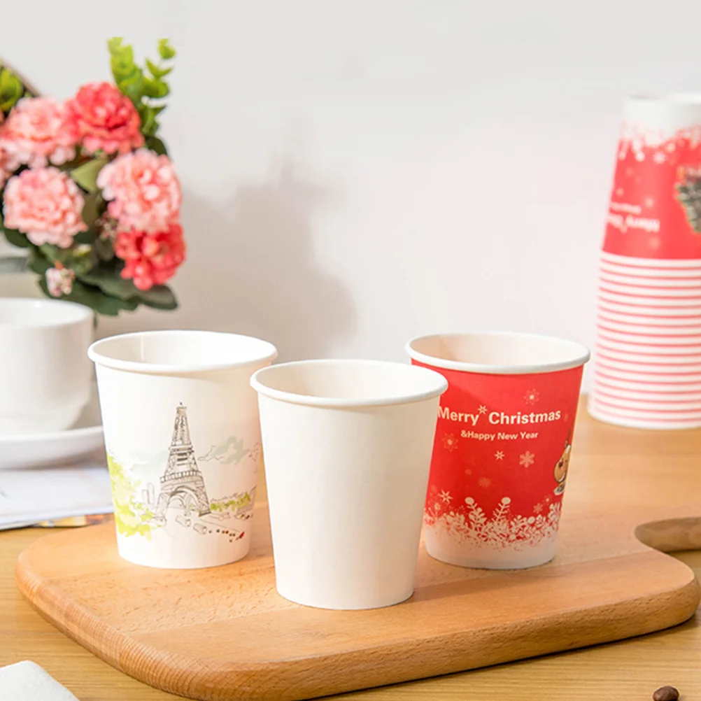 

50Pcs Thick Coated Disposable Paper Cups Party Drinking Cups for Birthday Festival Celebration Tableware Paper Cup