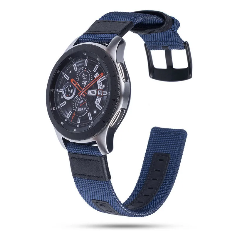 For Galaxy Watch 46mm Band 22mm Premium Nylon With Leather Strap For Samsung Gear S3 Frontier/Classic Smartwatch Wrist Bands