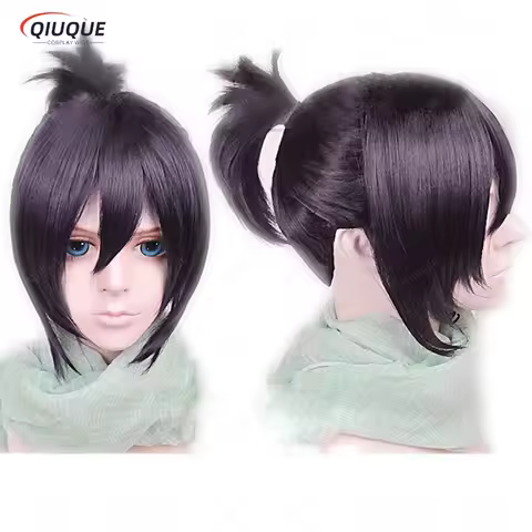 Anime Noragami yato Short Dark Purple Braided Cosplay Hair Heat Resistant Costume Wigs + Free Wig Cap