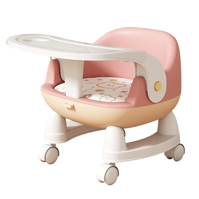 2024 New Arrival Cute Baby Study Dinner Chair with Plate 2-in-1 Anti-slip Children's Dining Chair With Dinner Plate