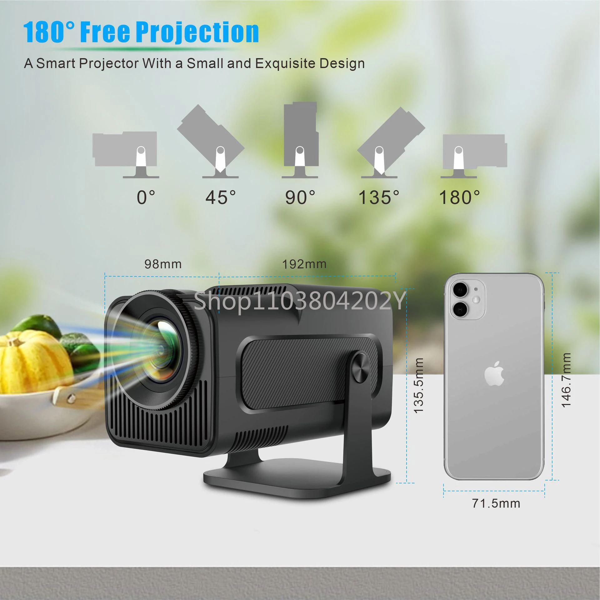 Mobile Projector WiFi Android iPhone/iPad Mobile Phone Bluetooth