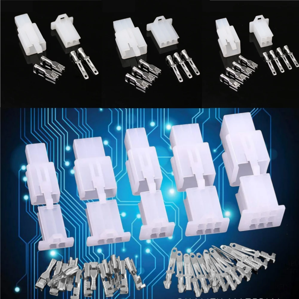 10sets 2 3 4 6 Pin 2.8mm Automotive Connector Kit Electrical Wire Connectors Kit for Motorcycle Motorbike Car Boats