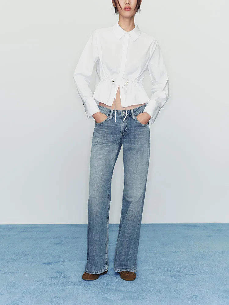 2025년 가을 신상 여성 롱 스커트 V넥 타이드 자수 라인 엘레강트 실크 패셔너블 전통...