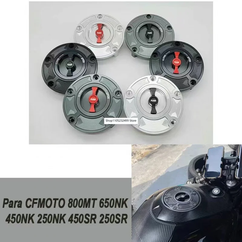 For CFMOTO 800MT 650NK 400GT 400NK 450NK 250NK 450SR 250SR CNC Fuel Tank Cap Aluminum Keyless Cover Motorcycle Accessories