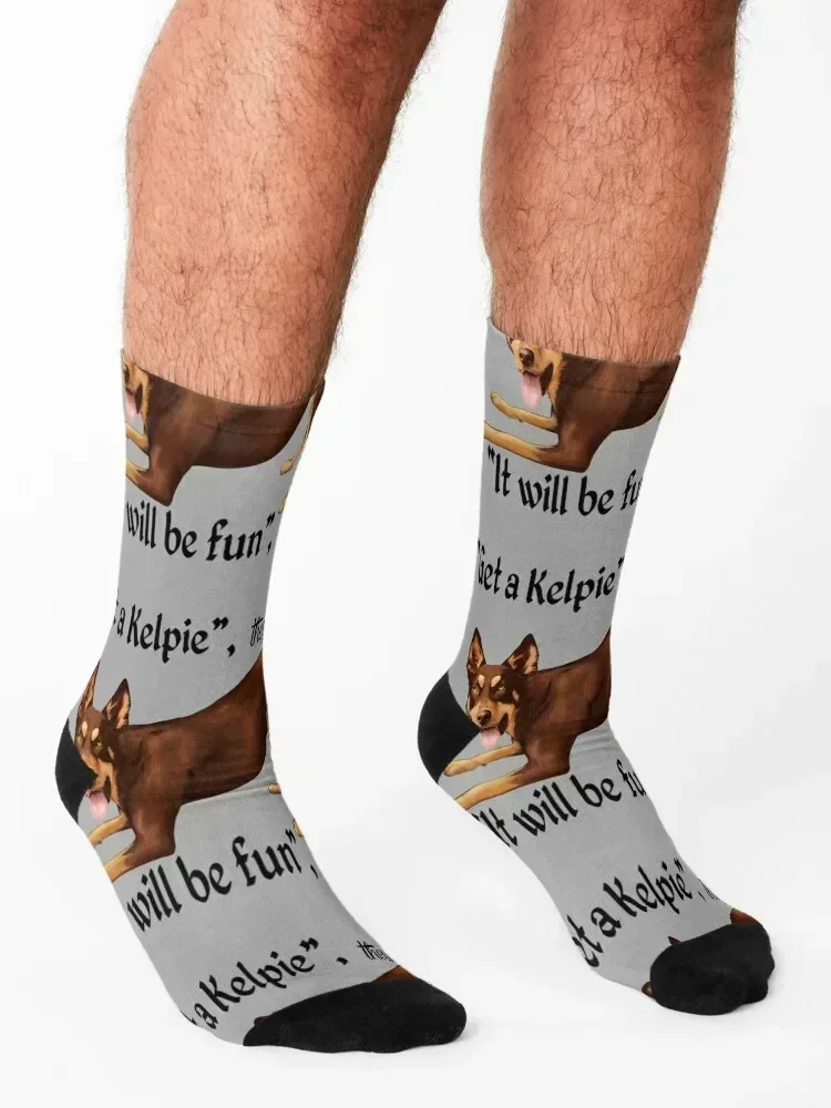 Get a Kelpie - it will be fun! Socks warm winter cycling anime Socks Male Women's