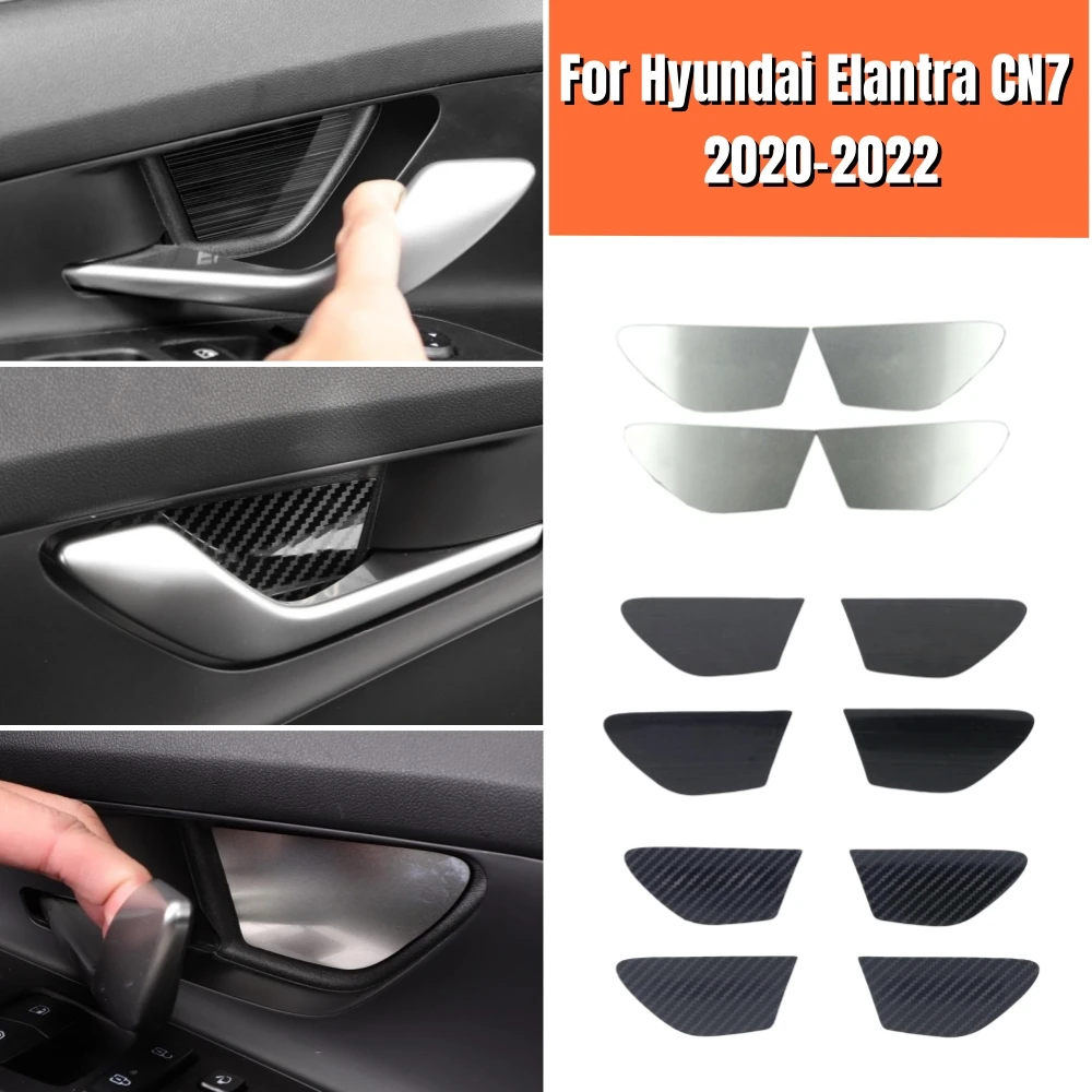 

For Hyundai Elantra CN7 2020 2021 2022 Accessories Styling Stainless steel Car inner door Bowl protector frame Cover Trims 4pcs