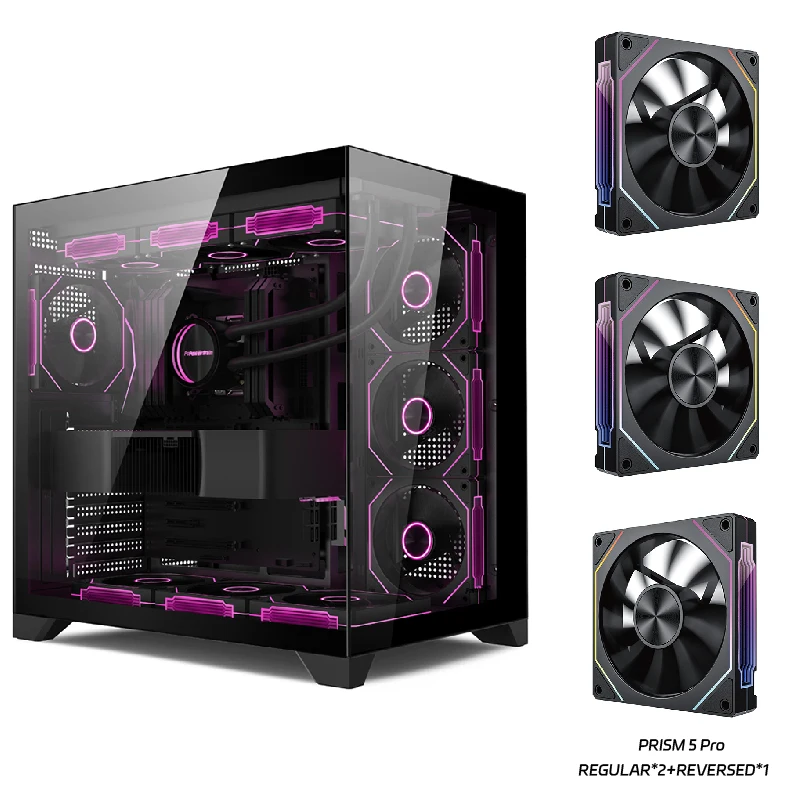 Elektrische trein Dreamland PRO ATX moederbord PC gaming 360° watergekoelde kamer met zeezicht Dubbelzijdige glazen gamingcomputerbehuizing