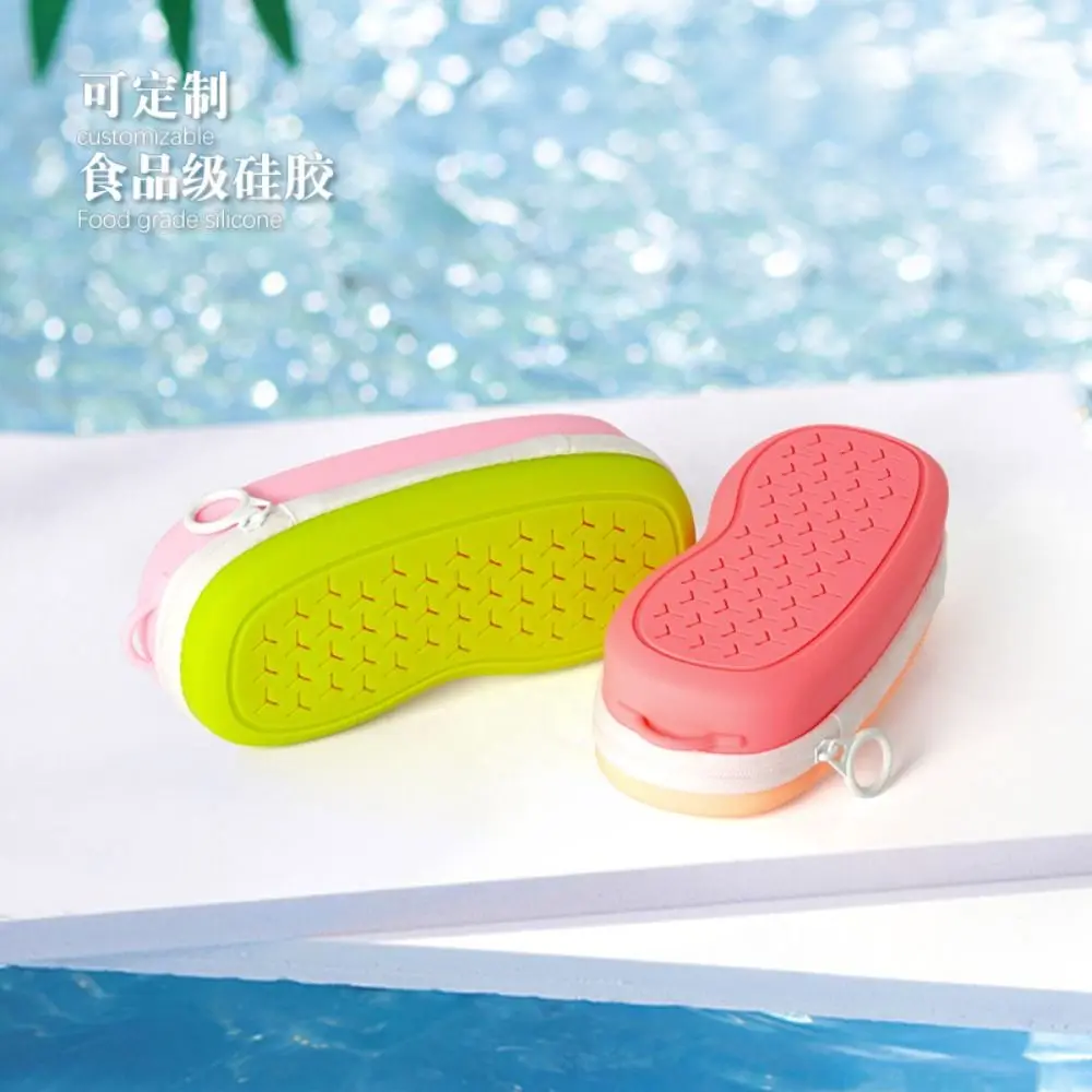 Hollow Swimming Goggles Storage Box with Drain Hole Silicone Swim Goggles Protective Bag Large Capacity Breathable