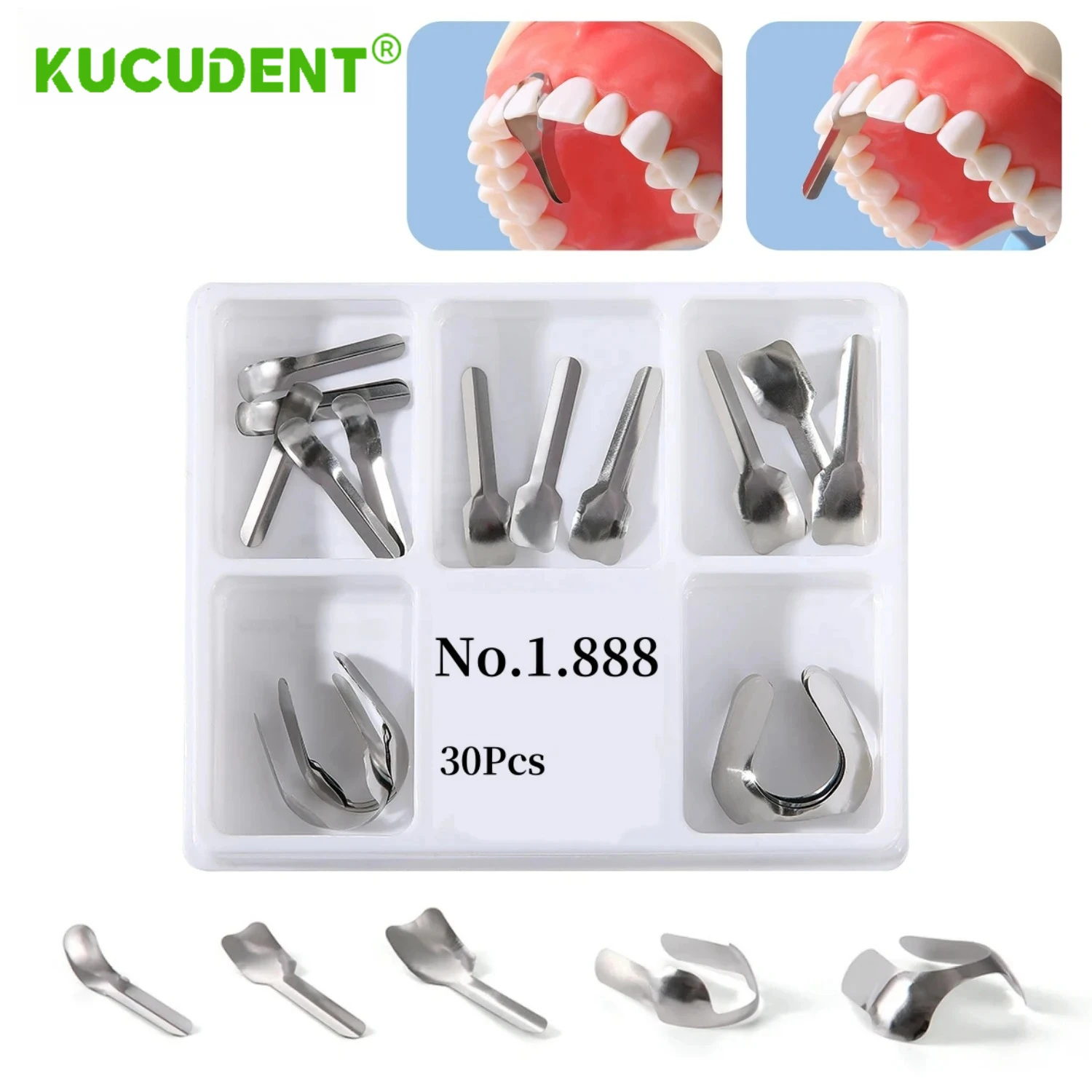 30 قطعة/صندوق شرائط الأسنان الأمامية القريبة التوأم المصفوفات الأمامية نظام مصفوفة الاقسام احيط للترميم الأمامي