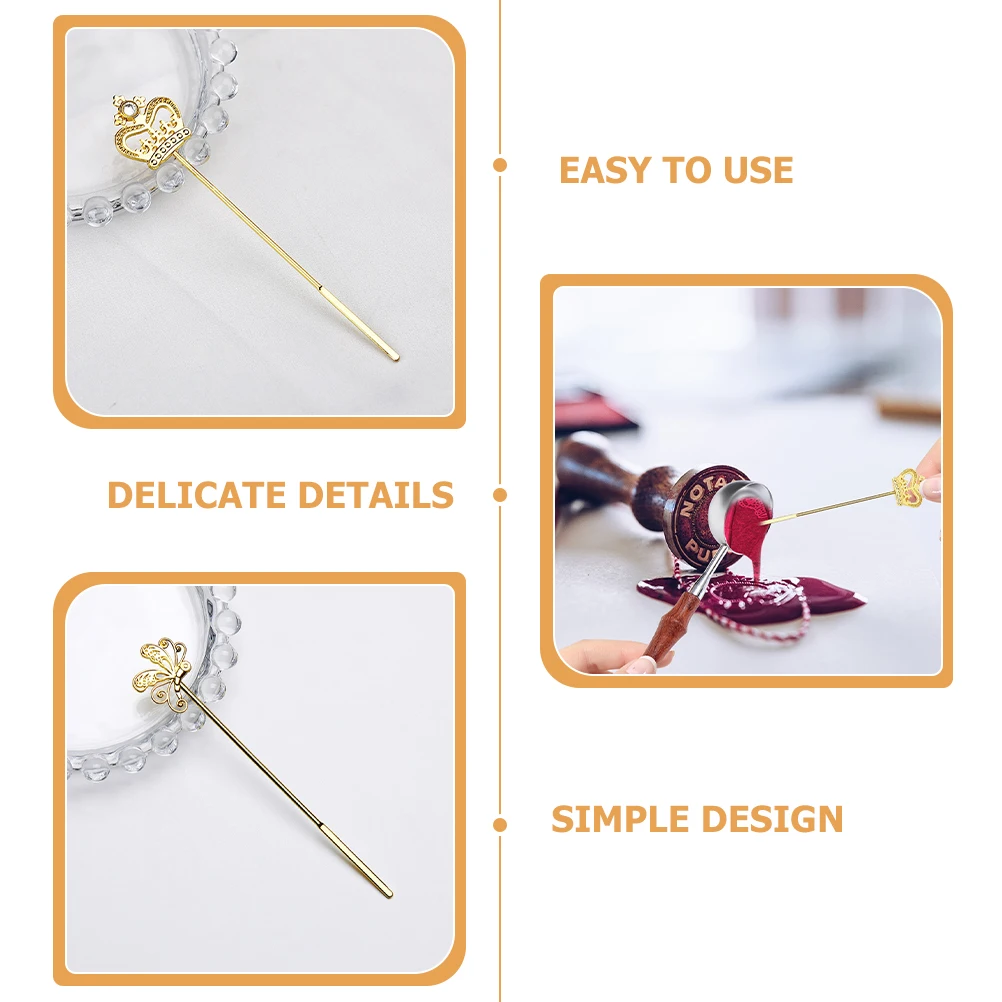 

2 Pcs Mixing Spoon Stainless Steel Stirring Sticks Sealing Wax Stirrer Tool Rod
