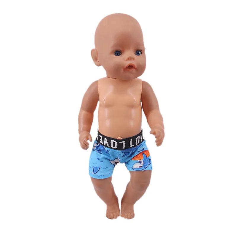 Handmade Men\'s Skinny Swim Shorts Underpants Fit 18Inch Doll & 43cm Reborn Baby Doll Clothes Accessories Doll Panty Generation