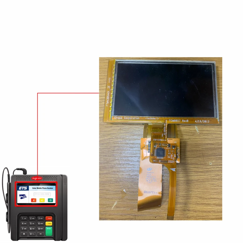 

Original LCD screen Display With Touch Screen For CIRQUE CORPORATION Ingenico ISC250 Touch Credit Card Terminal