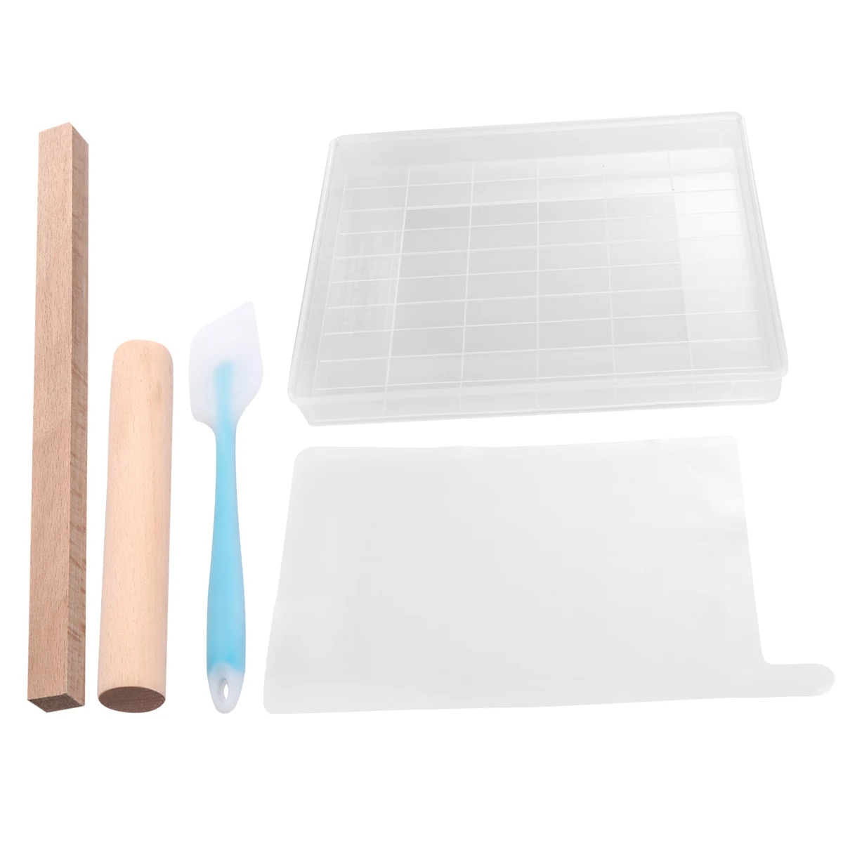 

5 Pcs Baking Mold Set Biscuit Nougat Candy Deep Silicone Chocolate Doughnut Scraper Making Tools