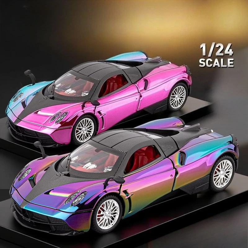 

1:24 Pagani Huayra Dinastia Supercar Plating Alloy Car Toy Car Metal Collection Model Car Sound and light Toys For Children