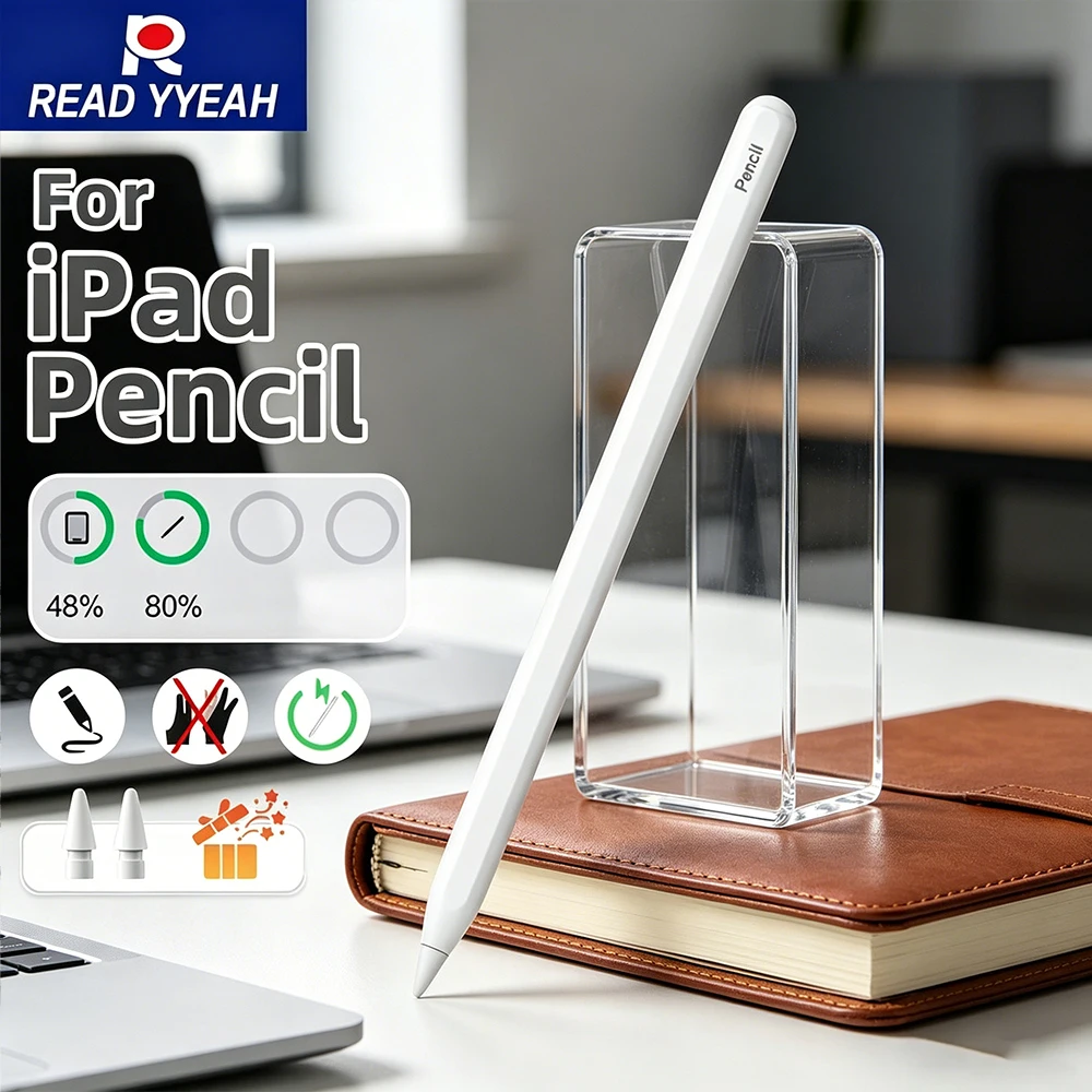 

Стилус для Apple Pencil 2 с магнитной зарядкой и функцией предотвращения случайных касаний ладонью для iPad Air 7, 5, 4, Pro 11, 10.9, Mini 6. Аксессуары для iPad Pencil.