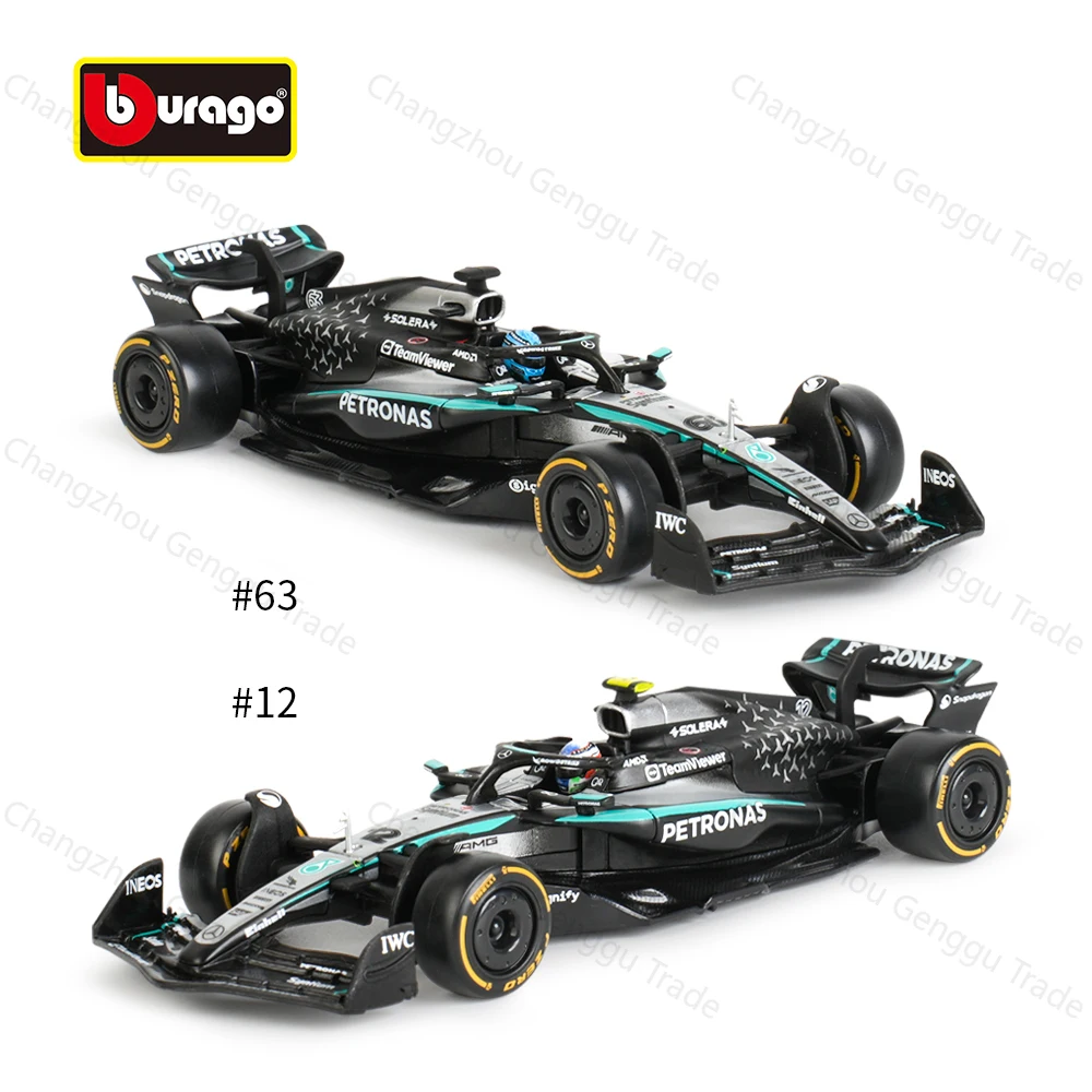 Bburago 1:43 مرسيدس AMG 2025 W16 E الأداء محاكاة ثابتة دييكاست سبيكة نموذج F1 سباق صيغة سيارة صندوق أكريليك #5