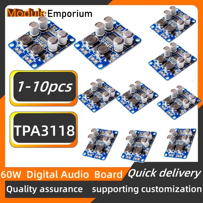 1-10pcs TPA3118 3118 digital module 1X60W LED TV power supply module PBTL mono digital power amplifier board TPA3118