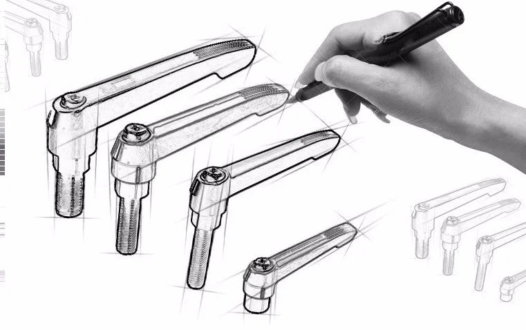 M5 M6 Black Solid Adjustable Handle Clamping Lever Arms Tension Levers