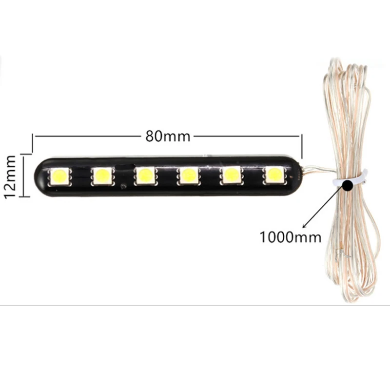 12V 6 LED Strobe Light Strip Car Motorcycle LED for Car Auto Truck SUV Motorcycle Tail Light Side Strobe Warning Flashing Light