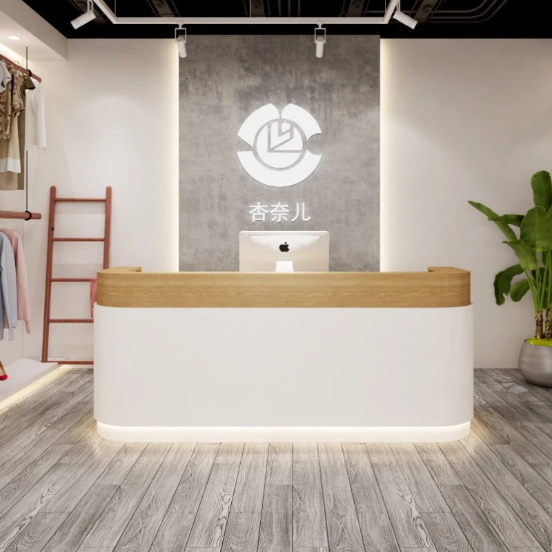 light luxury beauty Reception Desks salon clothing features modern Reception Desks arc-shaped Office Furniture receptie ZY40JDT