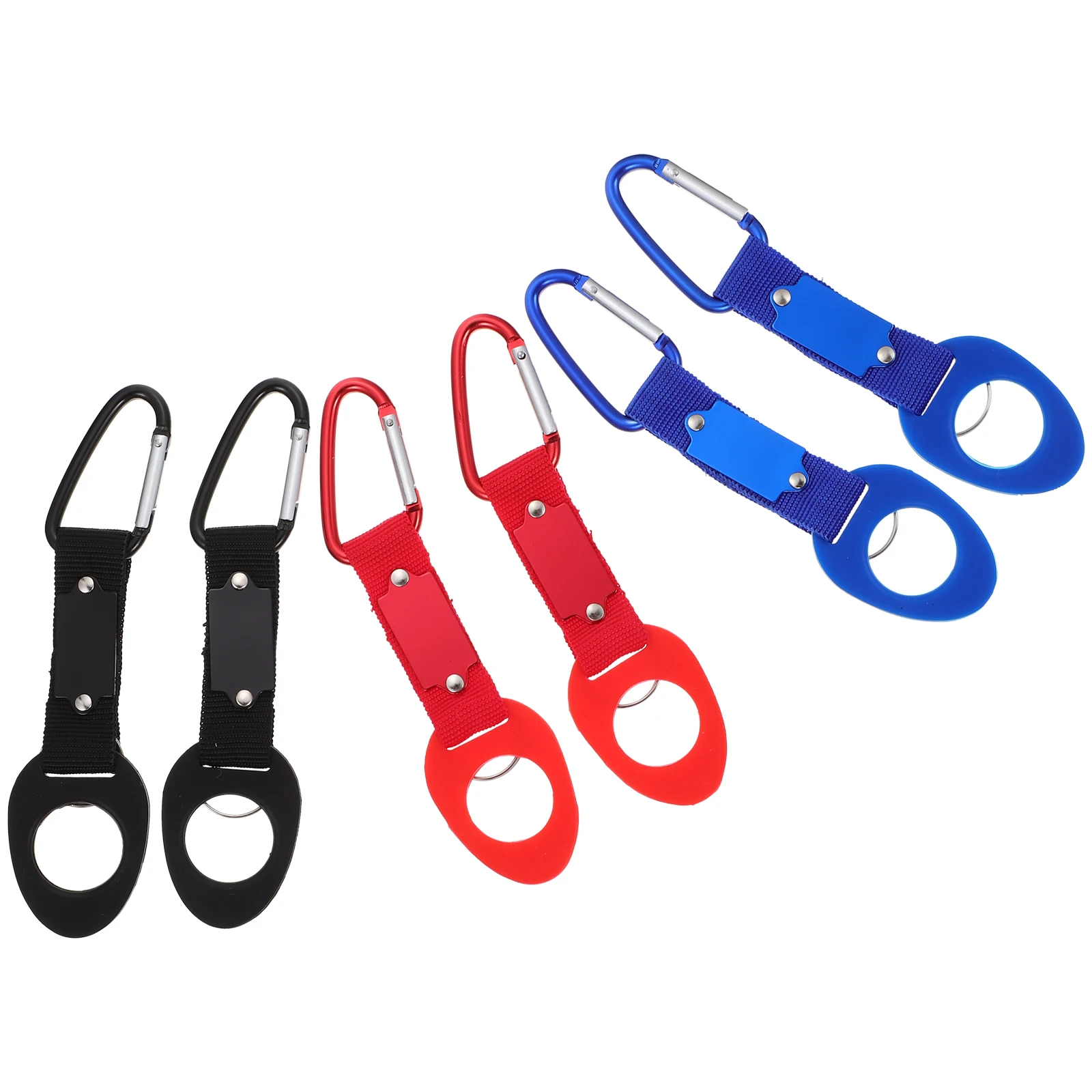 

6pcs Mountaineering Backpack Hanging Buckle Sport Water Bottle Clip Outdoor Aluminum Alloy Carrying Kettle Suitable Mineral