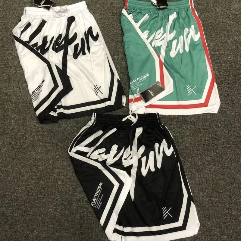 American New Fashion Letter Printing Baggy Short-sleeved Y2K Retro Trend Men And Women Basketball Shorts Pants Casual Sweatpants