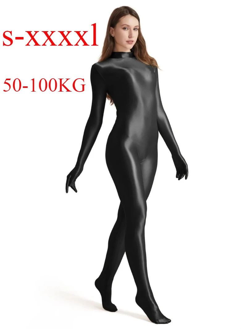 

Black Women Dancewear Gloves Glossy Elasticity Jumpsuit Blue Fitness Bodycon PlusSize Playsuit Slim Bodysuit Cosplay Costumes