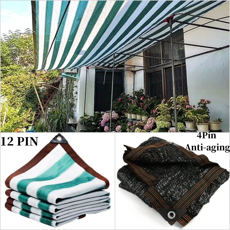 

Black 4Pin Anti-aging Sunshade Net Garden Succulent Plant Shading Net Swimming Pool Cover Sun Shade Net Outdoor Anti-UV 50~95％